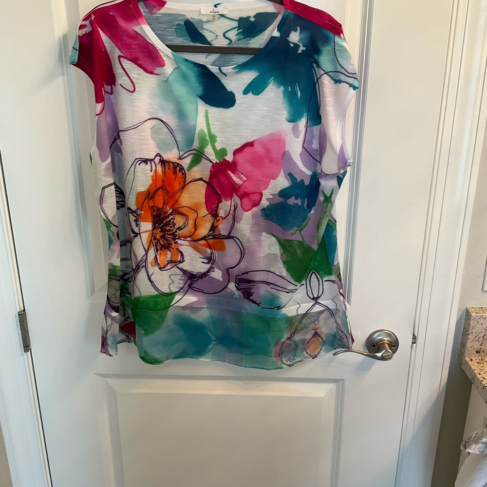 Milano Floral Multicolor Women's Top xl